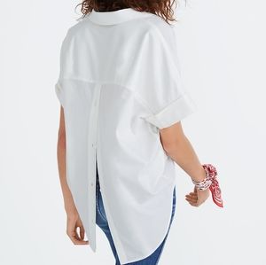 Madewell Courier button back top white